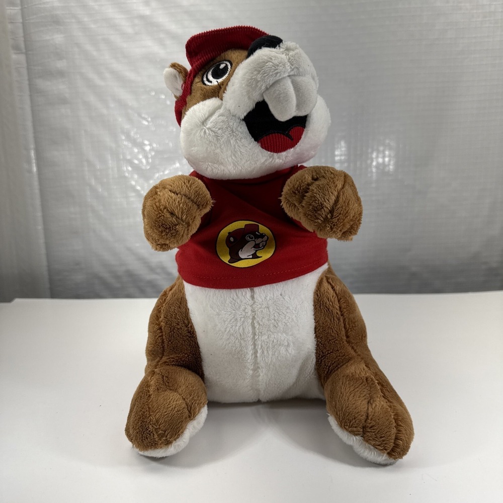 Buc-ees Beaver Plush 10" Bucky Wearing Red Shirt Stuffed Toy Jaag Stuffed Animal